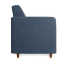 Ver imagem 5 de Sofá 03 Lugares Suede Azul Marinho Pés Chanfrado Castanho