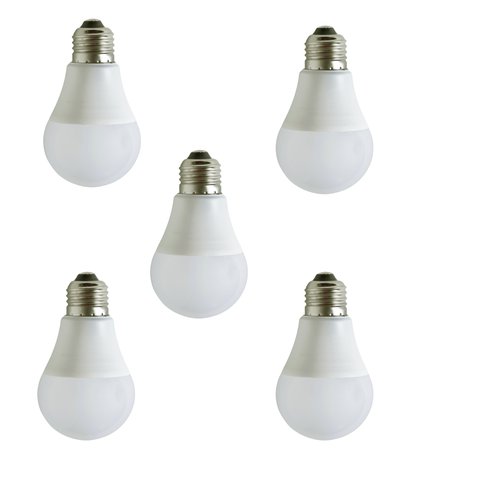 Kit 5 Lâmpada de Led Poptem Bulbo Branco Frio 6500k 7w Bivolt