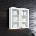 Ver imagem 1 de Armário Aéreo 80cm 100% MDF 02 Portas com Vidro Temperado HP Americana Branco