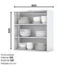 Ver imagem 4 de Armário Aéreo 2 Portas de Vidro Clássico Americana 