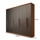 Ver imagem 2 de Guarda-Roupa Casal Bréscia 8 Portas 4 Gavetas Jatoba/Grafite - Panorama Móveis