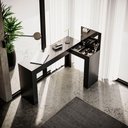 Ver imagem 3 de Escrivaninha Mesa Escritório Penteadeira em L Porta Objetos Jade 135,5cm Preto