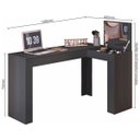 Ver imagem 4 de Escrivaninha Mesa Escritório Penteadeira em L Porta Objetos 135x82cm Jade