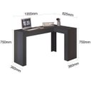 Ver imagem 5 de Escrivaninha Mesa Escritório Penteadeira em L Porta Objetos Jade 135,5cm Preto