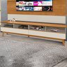 Rack Bancada TV 75 Pol 218 cm 148X 2 Gavetas Off White Nature Tebar - 2