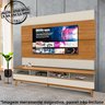 Rack Bancada TV 75 Pol 218 cm 148X 2 Gavetas Off White Nature Tebar - 7