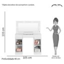 Ver imagem 5 de Penteadeira Camarim com Espelho 3 Gavetas Studio Branco