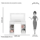 Ver imagem 5 de Penteadeira Camarim 2 Portas 3 Gavetas Studio 