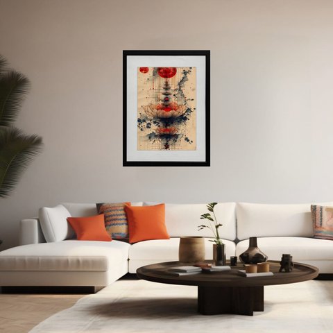 Quadro Flor de Lotus 60x48cm:moldura Preta