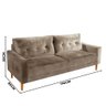Sofá 3 Lugares Living 1,96M Veludo Bege Copenhague Shop JM - 4