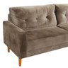 Sofá 3 Lugares Living 1,96M Veludo Bege Copenhague Shop JM - 3