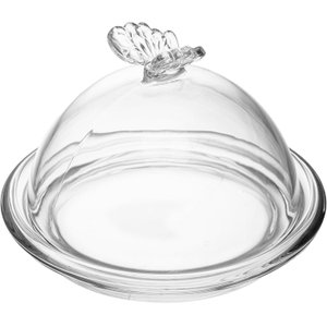 Prato para Doce com Tampa Butterfly 15cm X 10cm Cristal - Wolff