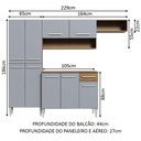 Ver imagem 4 de Armário de Cozinha Compacta Rustic/Cinza Emilly Top Madesa