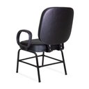 Ver imagem 2 de Cadeira Escritório Plus Size Pé Fixo Costura Preto