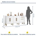 Ver imagem 7 de Balcão 5 Portas 2 Gavetas Lorena - Kaiki Móveis Branco