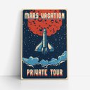 Ver imagem 1 de Quadro Foguete Espacial Retro Férias Marte Canvas 140x90cm