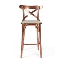 Ver imagem 2 de Banqueta Katrina para Área Gourmet em Aço Cobre com Encosto e Corano Sofisticada Home Design - Bege