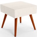 Ver imagem 1 de Puff Banqueta Decorativa Com Pés Palito Lívia W01 Linho Cru - Lyam Decor