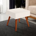 Ver imagem 2 de Puff Banqueta Decorativa Com Pés Palito Lívia W01 Linho Cru - Lyam Decor