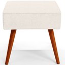 Ver imagem 3 de Puff Banqueta Decorativa Com Pés Palito Lívia W01 Linho Cru - Lyam Decor