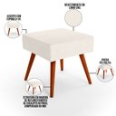 Ver imagem 4 de Puff Banqueta Decorativa Com Pés Palito Lívia W01 Linho Cru - Lyam Decor
