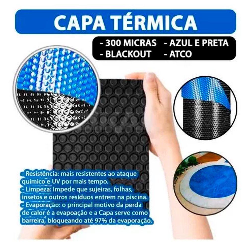 Capa Térmica Para Piscina Aquecida 9x6 Metros 300 Micras Original Atco ...