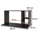 Ver imagem 3 de Suporte Microondas 2 Nichos Laila Bp 80 Cm Eratto Moveis - Preto