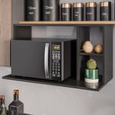 Ver imagem 2 de Suporte Microondas 2 Nichos Laila Bp 80 Cm Eratto Moveis - Preto