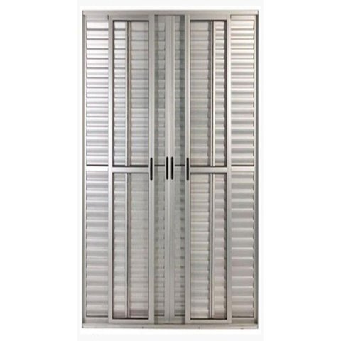 Porta Balcão de Correr com Veneziana de Alumínio Brilhante 6 Folhas Cmc Classic - 2.10(A)X2.00(L)