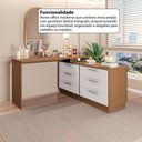 Ver imagem 7 de Penteadeira em L com 6 Gavetas Flex Multimóveis Crrui-CMO004 Madeirado/Branco