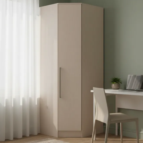 Guarda-Roupa Canto Oblíquo 1 Porta 100% MDF Requinte+ Bege/Duna