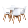 Ver imagem 2 de Conjunto de Jantar Mesa Leda 90cm Branca + 4 Cadeiras Leda com Almofada Branca