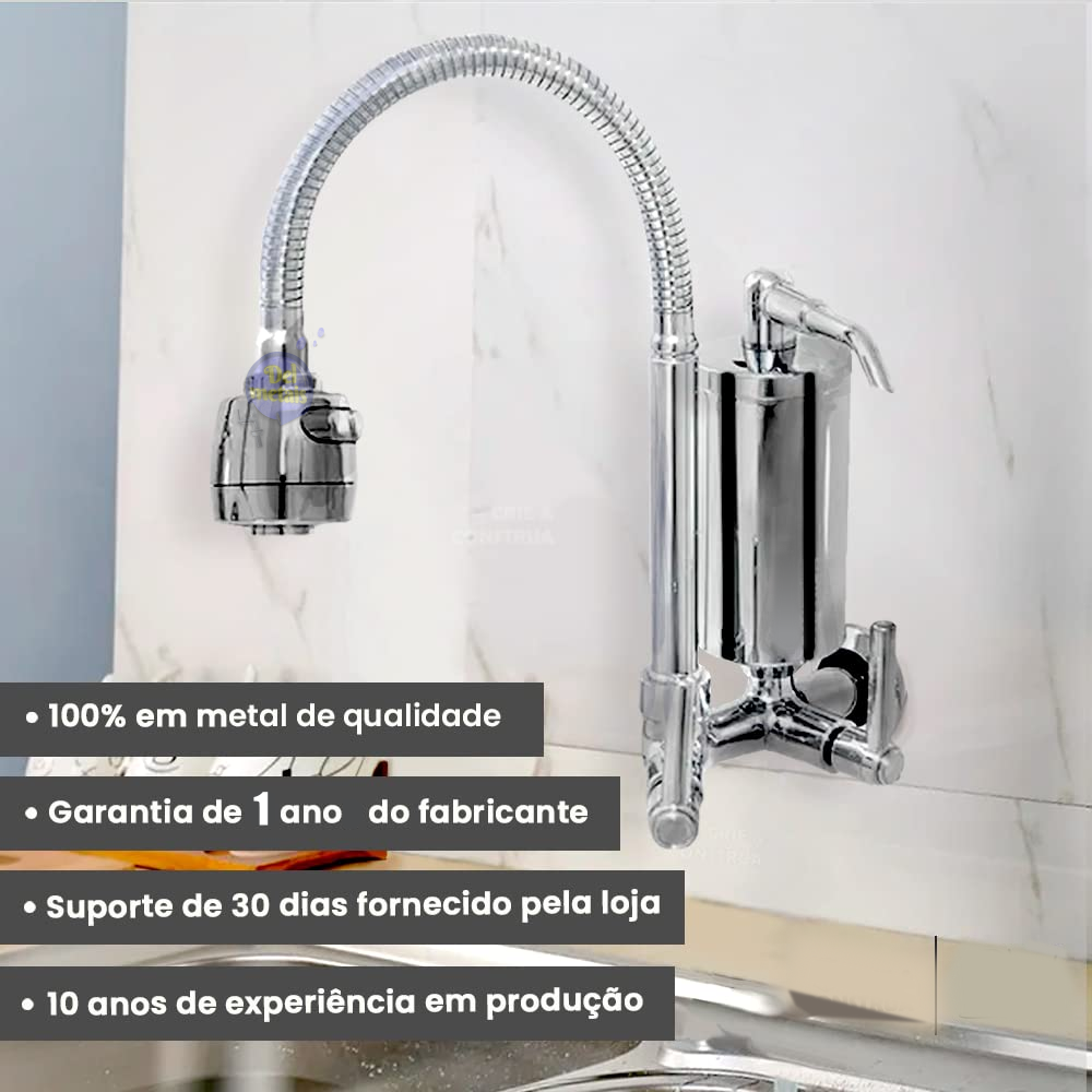 Ver imagem 6 de Torneira Gourmet com Filtro Cozinha Parede Del Metais
