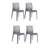 Kit 4 Cadeira de Jantar Gruvyer Vazada- Cinza Claro Ajl Store Kit 4 Cadeiras Gruvyer -cinza - 1