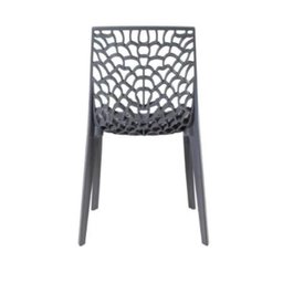 Kit 4 Cadeira de Jantar Gruvyer Vazada- Cinza Claro Ajl Store Kit 4 Cadeiras Gruvyer -cinza - 4