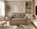 Ver imagem 1 de Sofá Compacto 2 Lugares Suede Confortável Minnors 1,20 Mts Cor:Cappuccino
