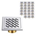 Ver imagem 1 de Ralo Inox 10x10 Anti Odor Kit 23 Uni Banheiro Lavabo Quintal Varanda Anti Inseto Jardim Casa Resiste