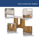 Ver imagem 3 de Mesa de Jantar Dora 120x80 Vidro 25mm Cinamomo Off White com Kit 4 Cadeiras Veludo Bege -Valdemóveis