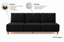 Ver imagem 2 de Sofá Atenas Fixo 220cm - Preto