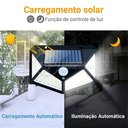 Ver imagem 3 de Luminária Solar de Parede com 100 Leds Sensor de Presença Lâmpada para Jardim e Área Externa