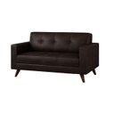 Ver imagem 5 de Sofá para Escritório 02 Lugares Slim Roma – Design Retrô com Pés Palito - Corino Café - 62401