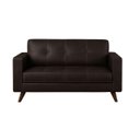 Ver imagem 1 de Sofá para Escritório 02 Lugares Slim Roma – Design Retrô com Pés Palito - Corino Café - 62401
