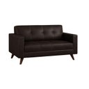 Ver imagem 2 de Sofá para Escritório 02 Lugares Slim Roma – Design Retrô com Pés Palito - Corino Café - 62401