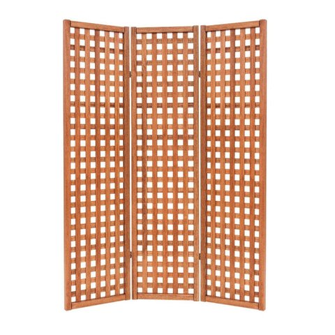 Biombo 3 Folhas 137cm x 179cm Ecograndis Jardim Marrom/Jatobá
