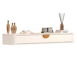 Aparador Nicho Suspenso Sala com Gaveta Cor Off White - Jb Móveis - 3