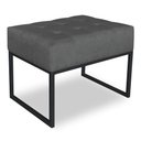 Ver imagem 1 de Puff Lisa Suede Grafite Base Metálica Industrial Preto - Pallazio