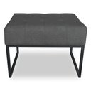 Ver imagem 3 de Puff Lisa Suede Grafite Base Metálica Industrial Preto - Pallazio
