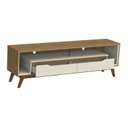Ver imagem 4 de Rack Retrô para TV até 65 Polegadas com LED MDF 175cm Pés em Madeira Maciça Duo