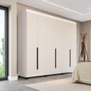 Ver imagem 1 de Roupeiro Casal Madri 6 Portas 4 Gavetas 242x214cm Creme/Branco 250702