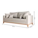 Ver imagem 5 de Sofá 3 Lugares Beny Base de Madeira Linho Cru Rr Decor